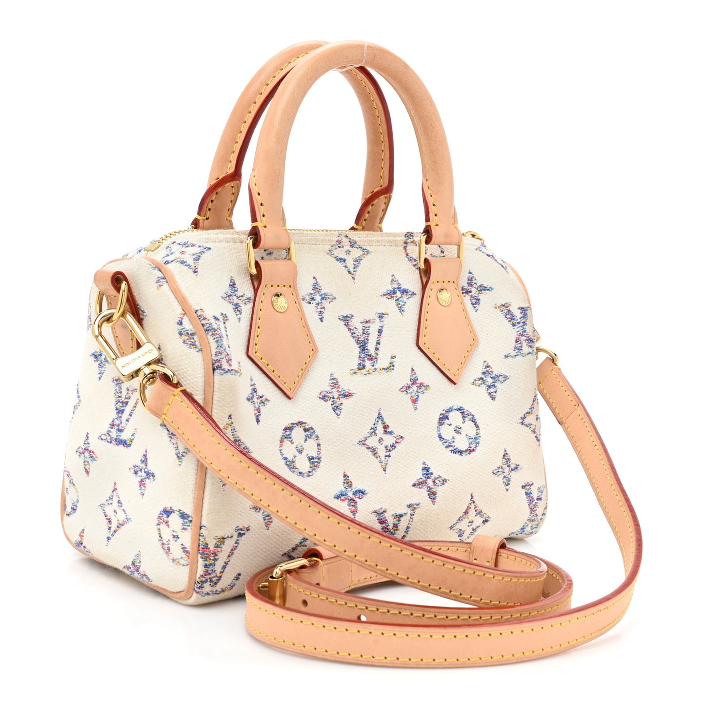 Monogram Jacquard Fabric Speedy Bandouliere 20 Multicolor Beige