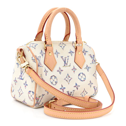 Louis Vuitton Monogram Jacquard Fabric Speedy Bandouliere 20 Multicolor Beige 3 of 18