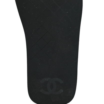Chanel Lambskin Padded Pool Thong Sandals 38 Black 6 of 7