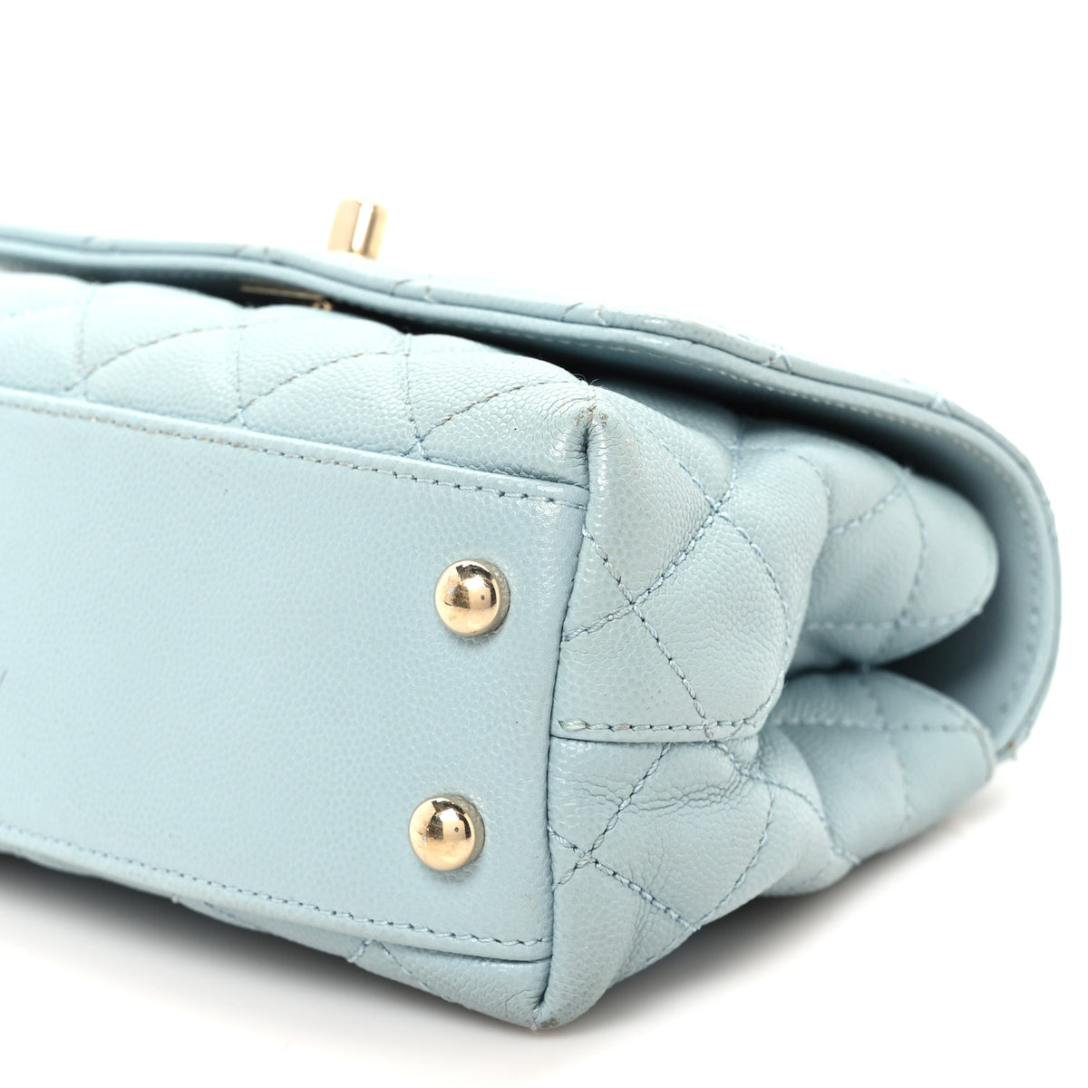 Chanel Caviar Quilted Extra Mini Coco Handle Flap Light Blue 11 of 11