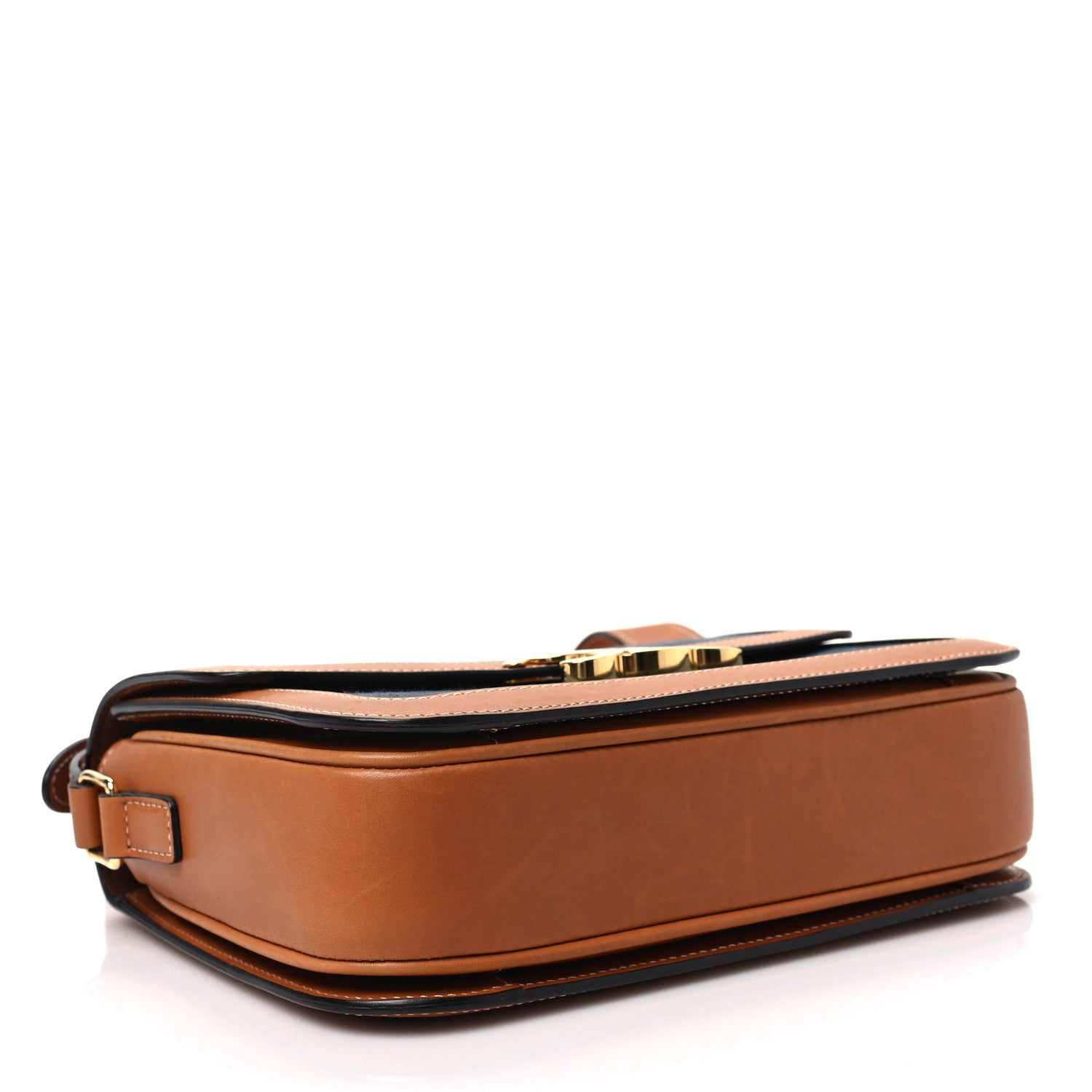 Celine Textile Natural Calfskin Classique Triomphe Navy Tan 3 of 7