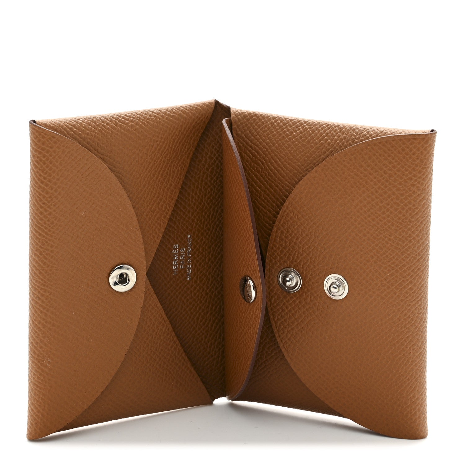 Hermes Epsom Calvi Duo Card Case Gold 5 of 7