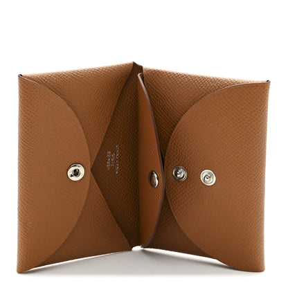 Hermes Epsom Calvi Duo Card Case Gold 5 of 7