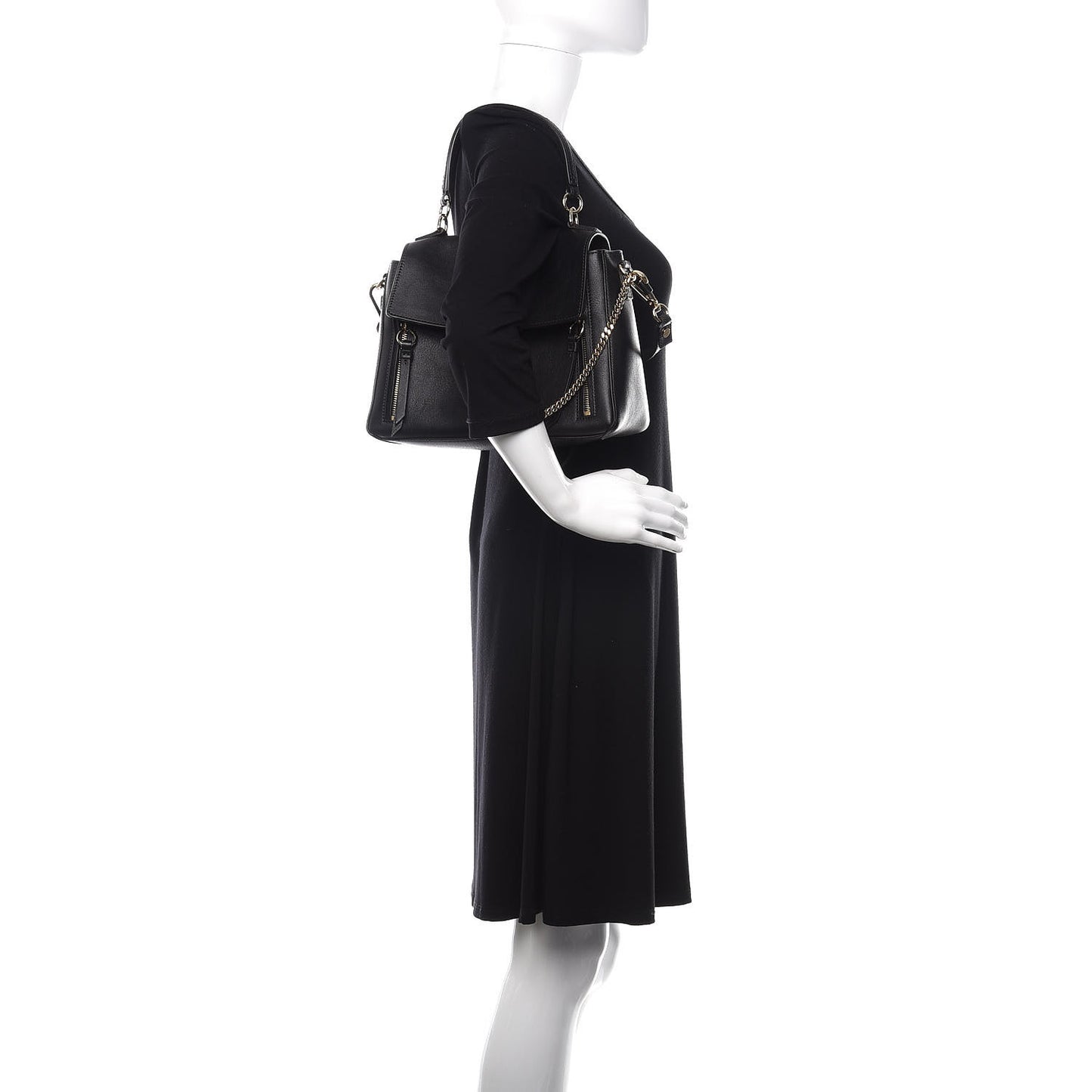 Calfskin Small Faye Day Shoulder Bag Black