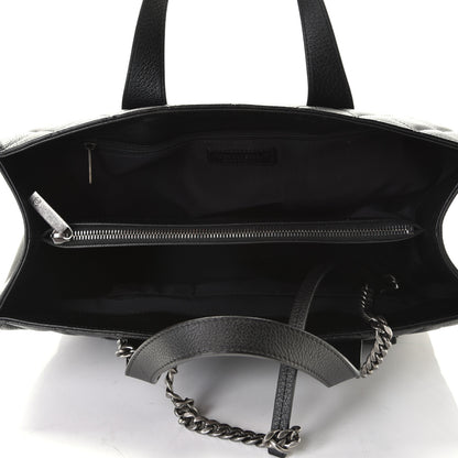 Chanel Metallic Grained Calfskin Quilted Large Casual Pocket Tote Black 4 of 6