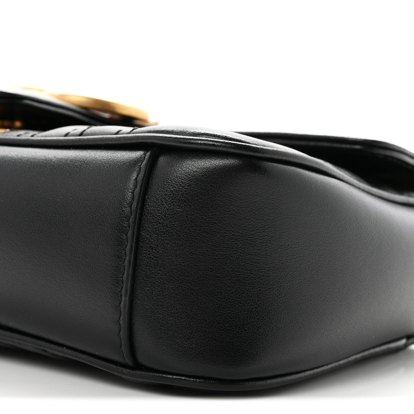 Calfskin Matelasse Mini GG Marmont Shoulder Bag Black