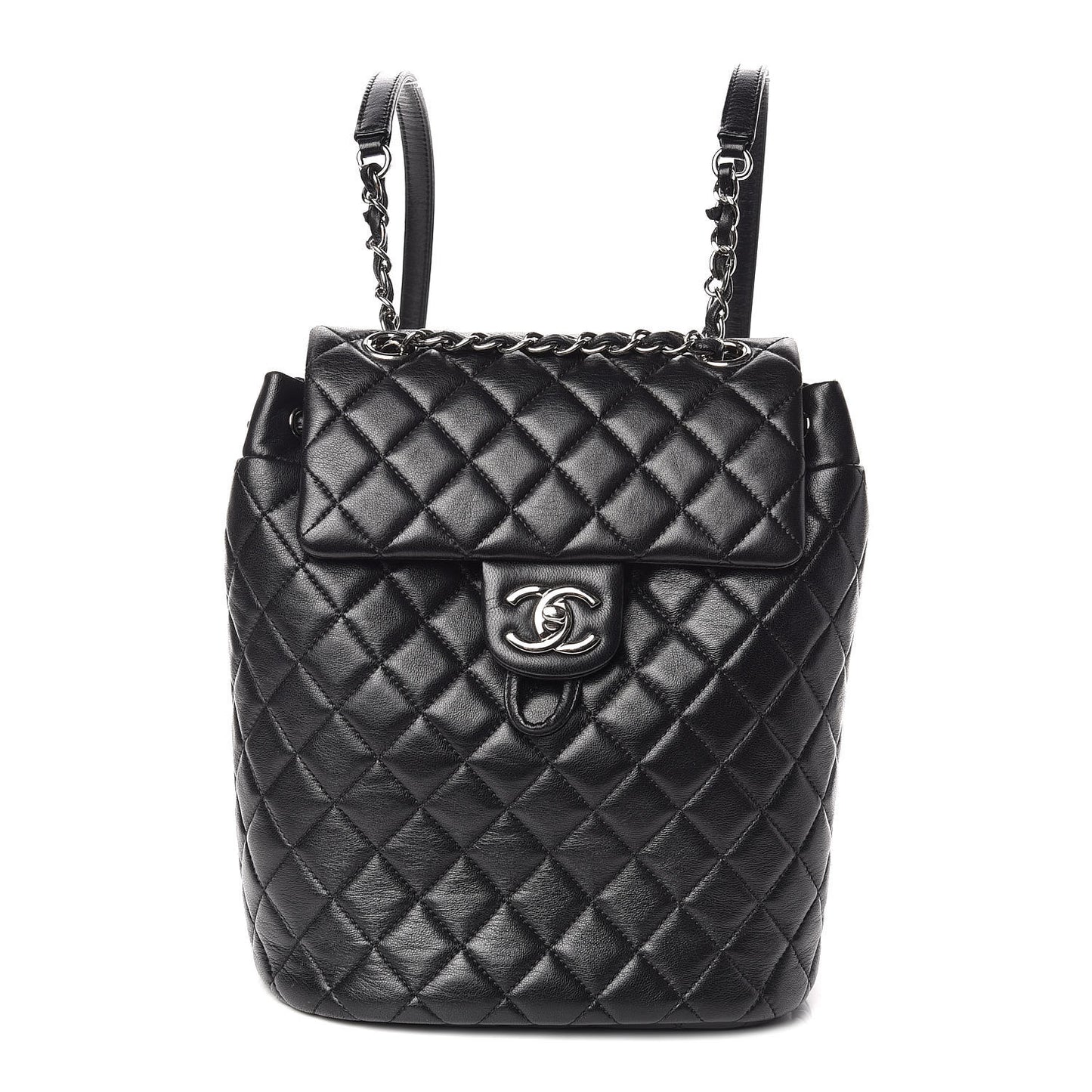 Lambskin Quilted Small Urban Spirit Backpack Black