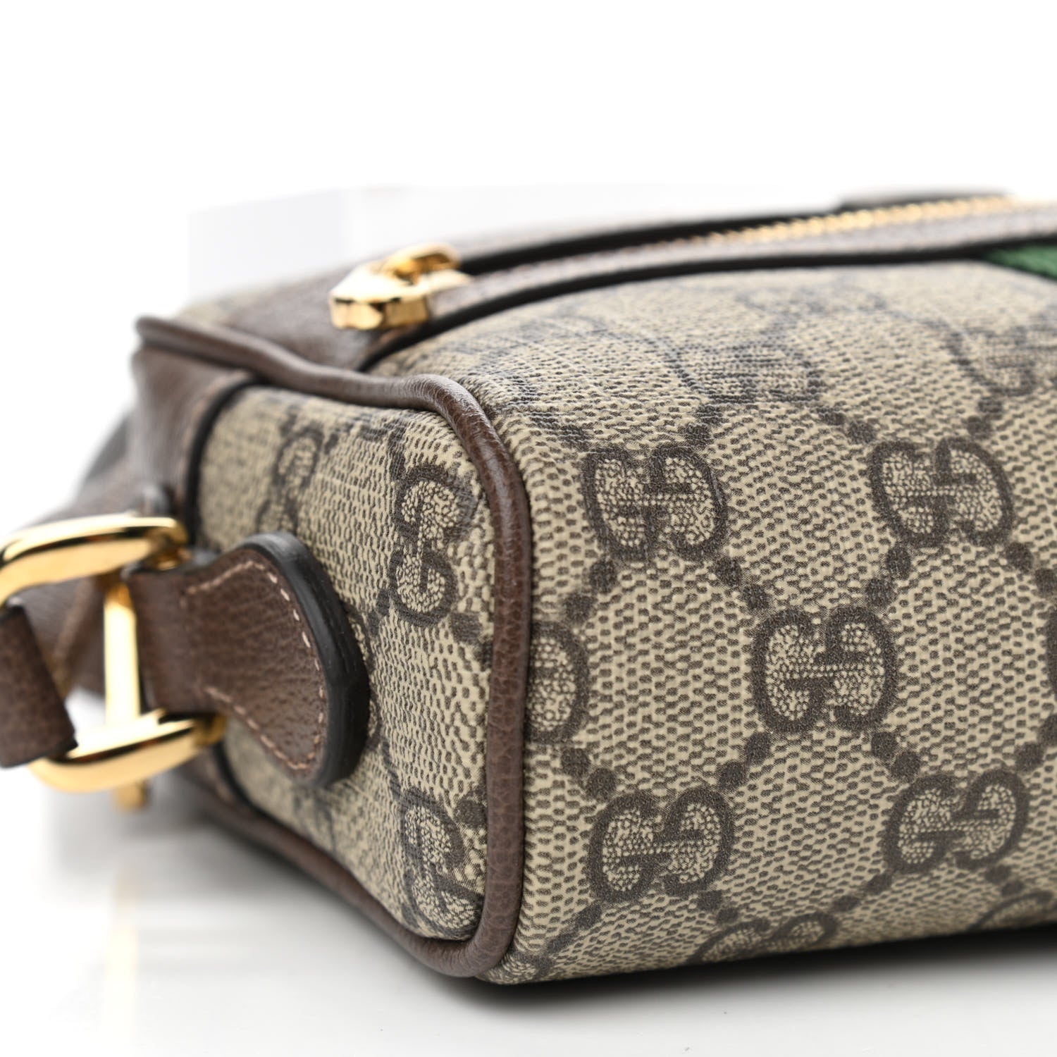 Gucci GG Supreme Monogram Web Mini Ophidia Shoulder Bag Brown 9 of 11