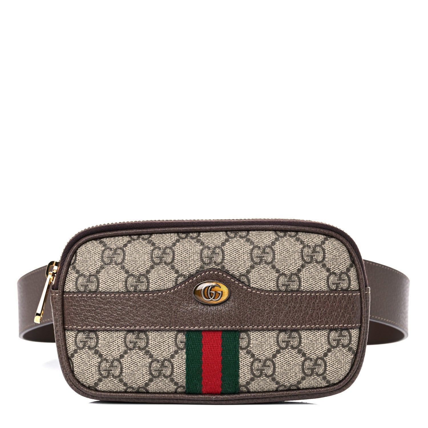 Gucci GG Supreme Monogram Web Ophidia Belted iPhone Case 95 38 Dark Brown 1 of 13