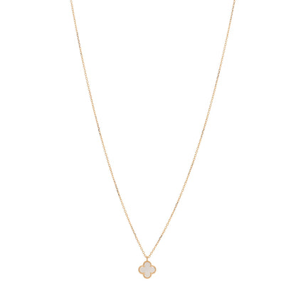 Van Cleef & Arpels 18K Yellow Gold Mother of Pearl Sweet Alhambra Pendant Necklace 1 of 4