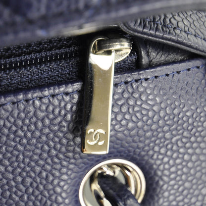 Chanel Caviar Maxi Flap Navy Blue SHW 8 of 9