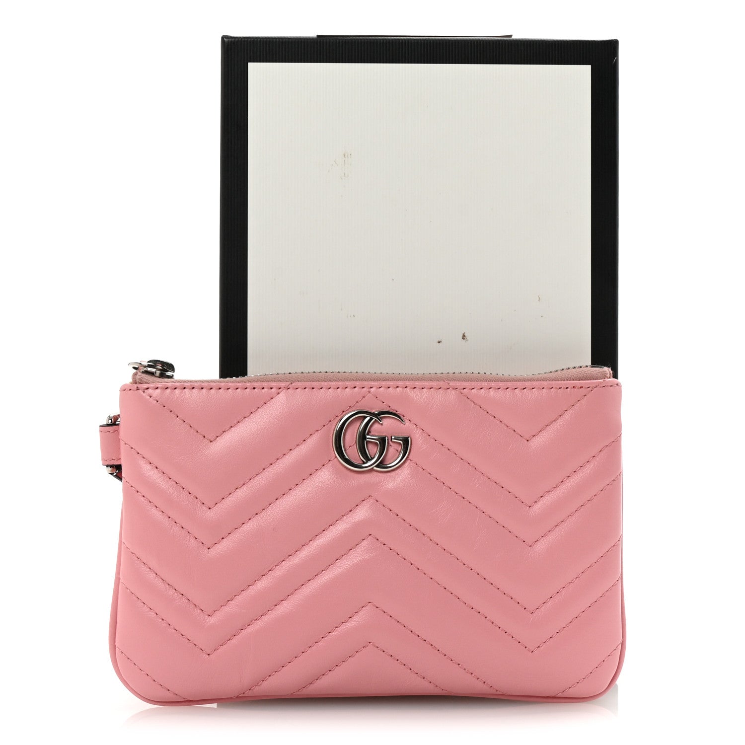 Gucci Calfskin Matelasse GG Marmont Wrist Wallet Wild Rose 8 of 8