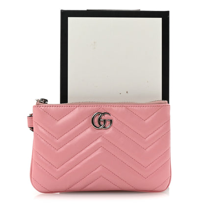 Gucci Calfskin Matelasse GG Marmont Wrist Wallet Wild Rose 8 of 8