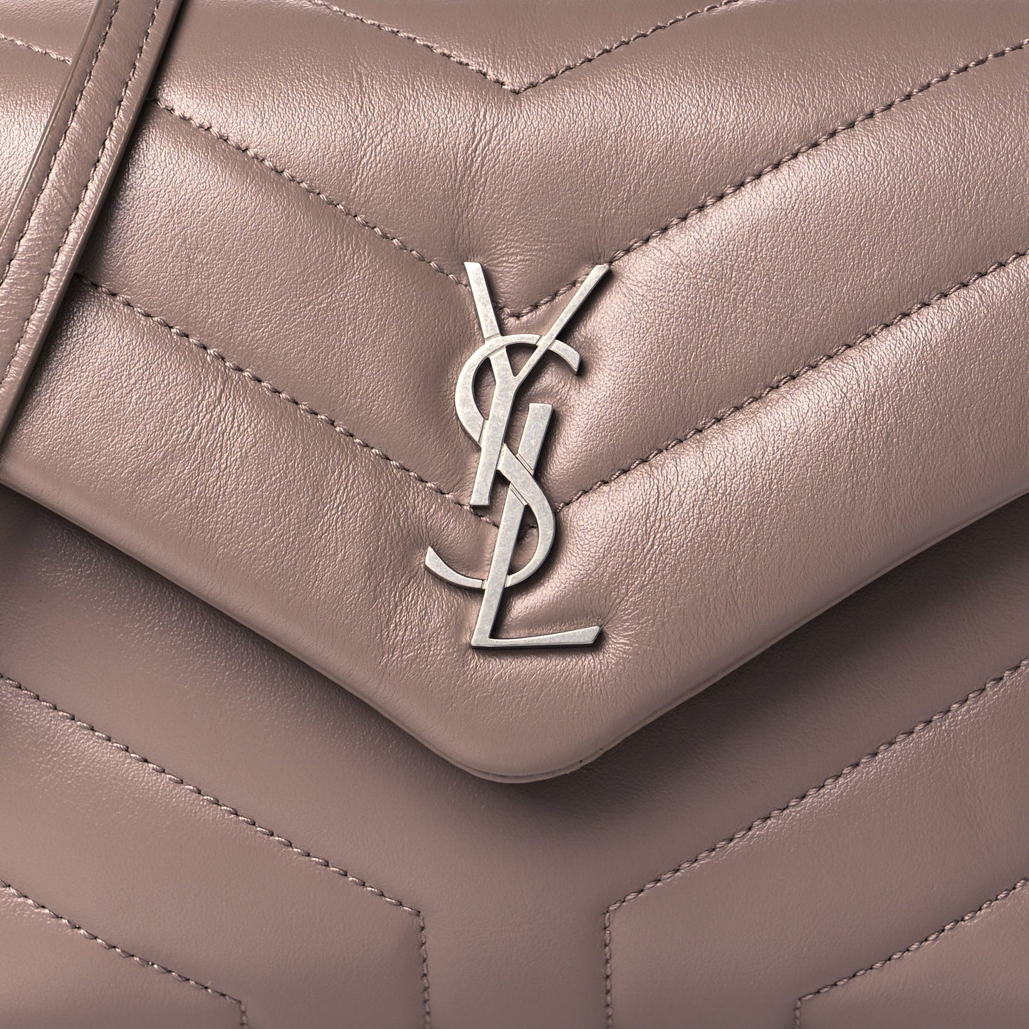 Calfskin Y Quilted Monogram Toy Loulou Satchel Dusty Grey