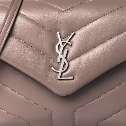 Saint Laurent Calfskin Y Quilted Monogram Toy Loulou Satchel Dusty Grey 8 of 10