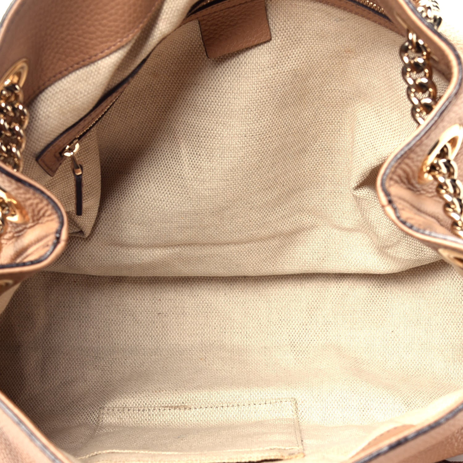 Gucci Pebbled Calfskin Medium Soho Chain Shoulder Bag Rose Beige 5 of 10