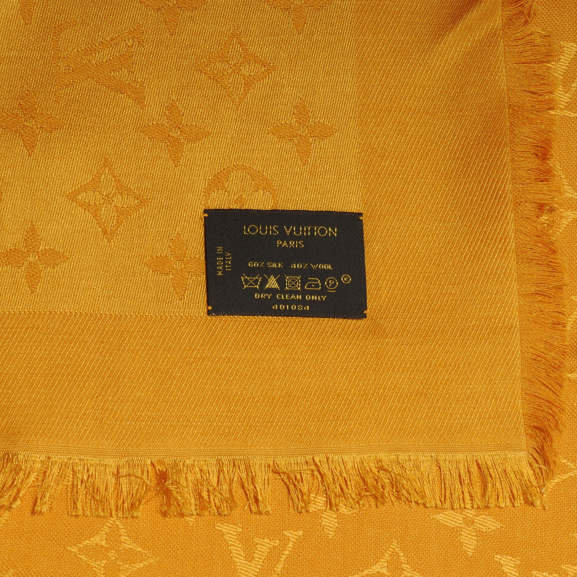 Louis Vuitton Wool Silk Monogram Shawl Safran 5 of 5