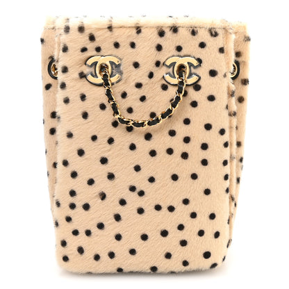 Chanel Pony Hair Cheetah Printed CC Chain Bucket Bag Light Beige Black 1 of 10