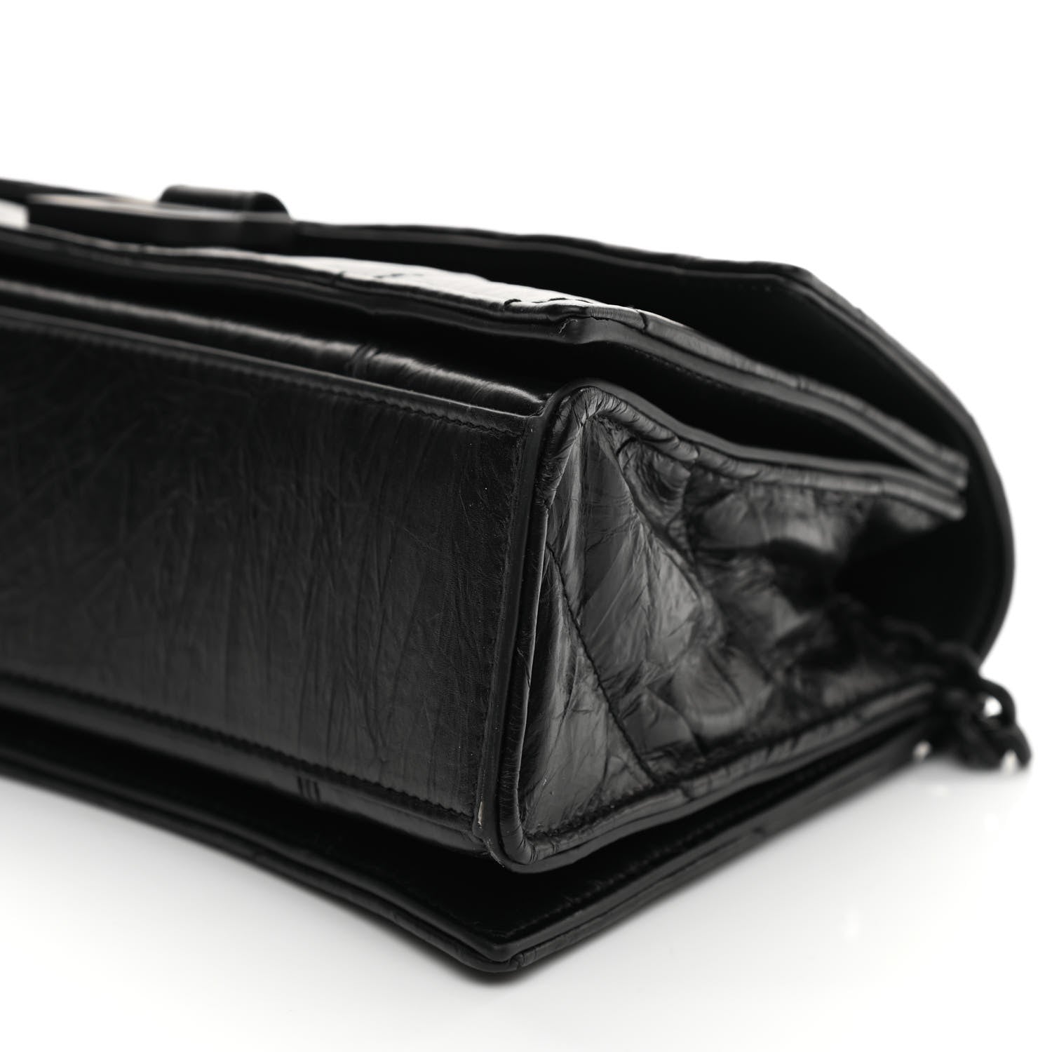 Balenciaga Crushed Calfskin Quilted Matte Black Hardware Small Crush Chain Bag Black 9 of 9