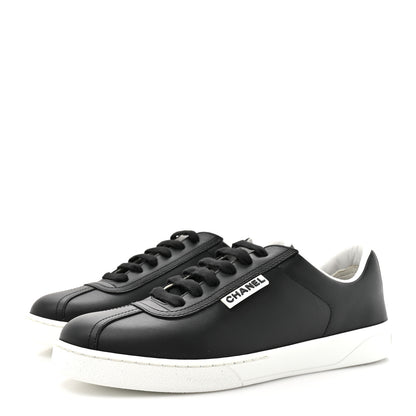 Chanel Calfskin CC Womens Sneakers 37 Black 4 of 8