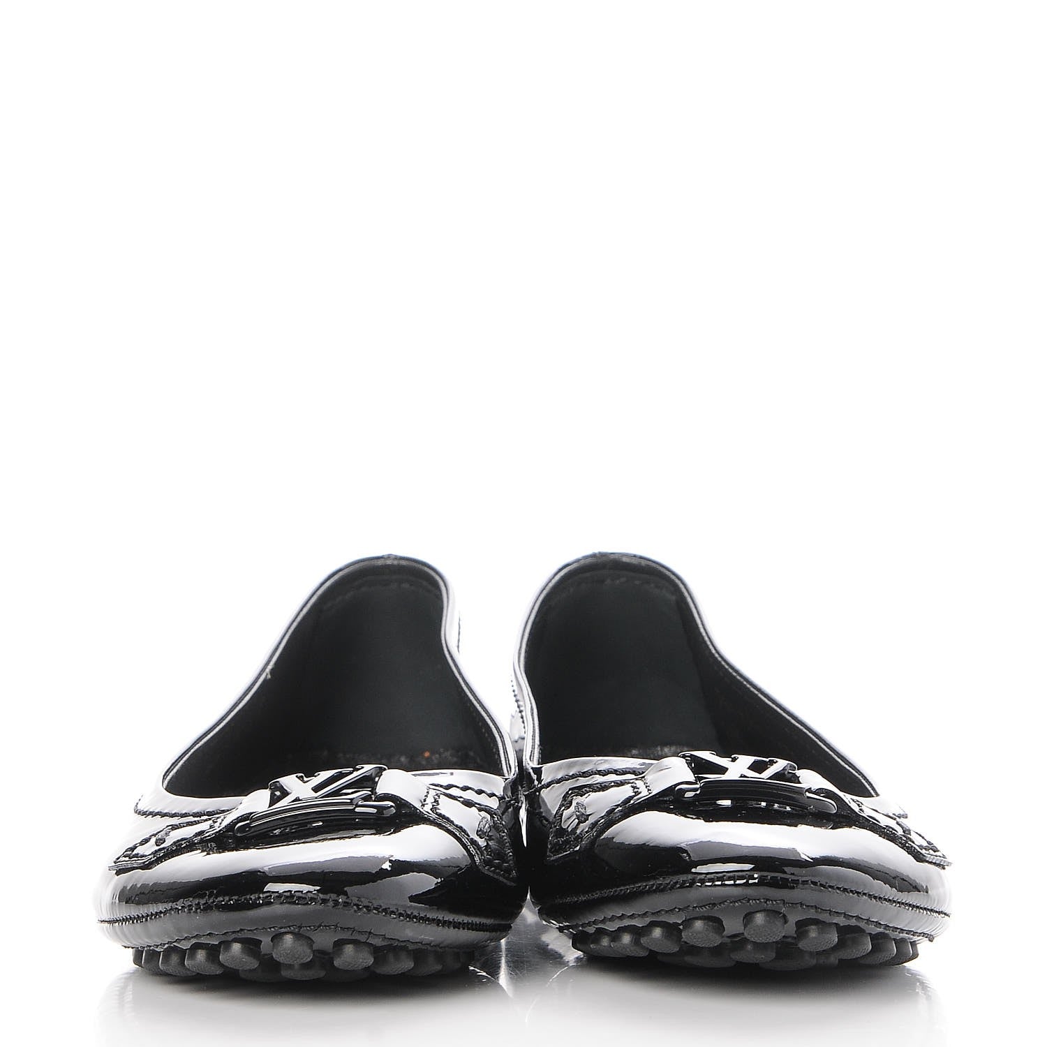Louis Vuitton Patent Calfskin Oxford Ballerina Flats 38.5 Black 3 of 8