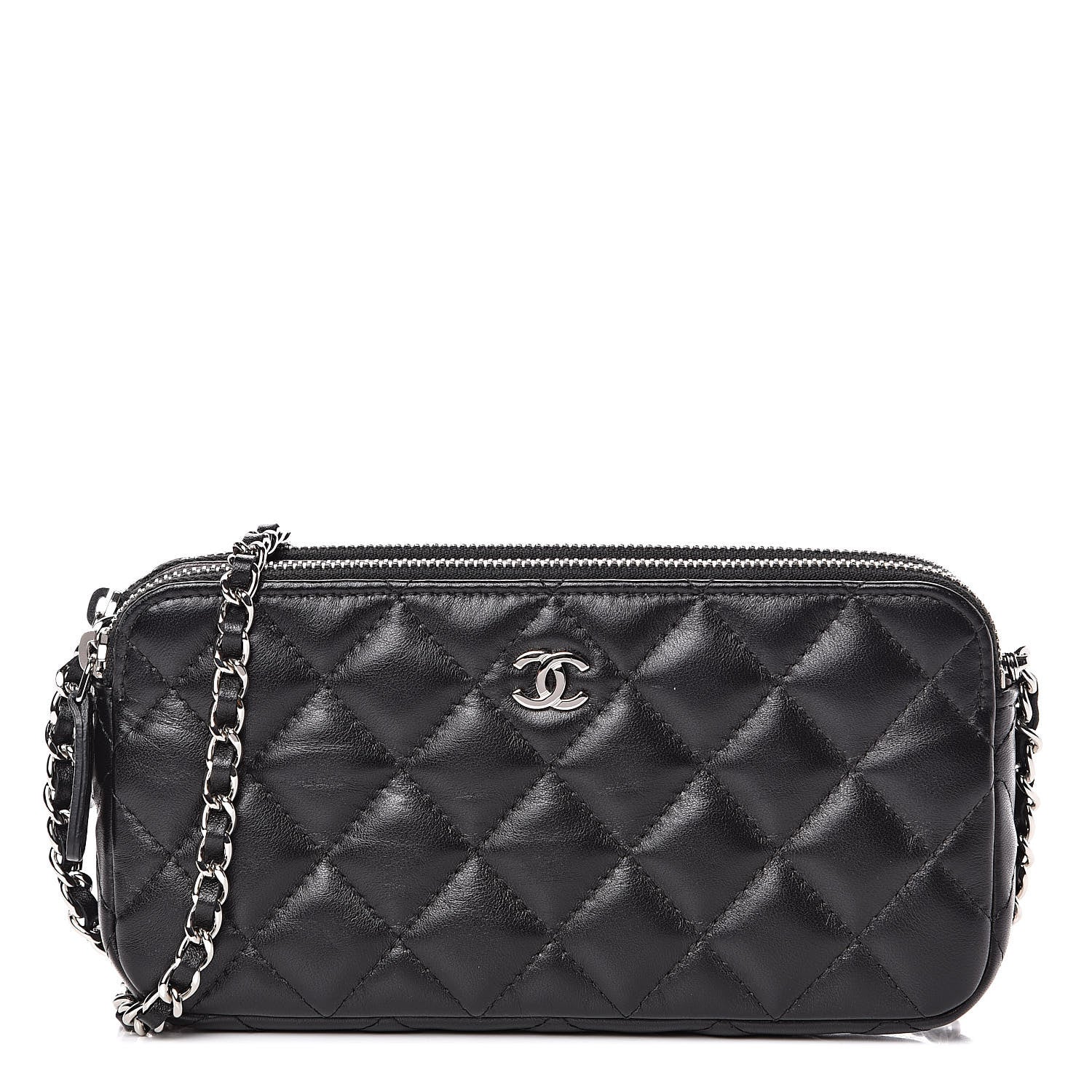 Chanel Lambskin Quilted Small Clutch With Chain Black 1 of 13