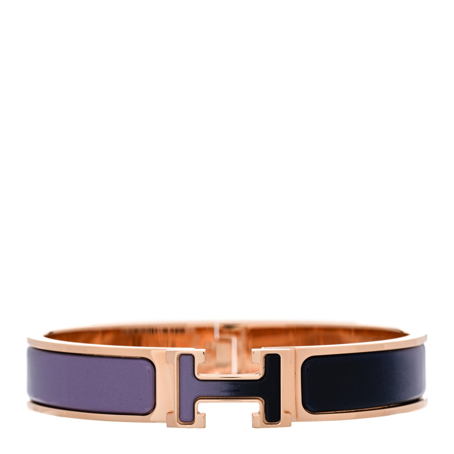 Enamel Narrow Fusion Clic Clac H Bracelet GM Lilas Ultramarine