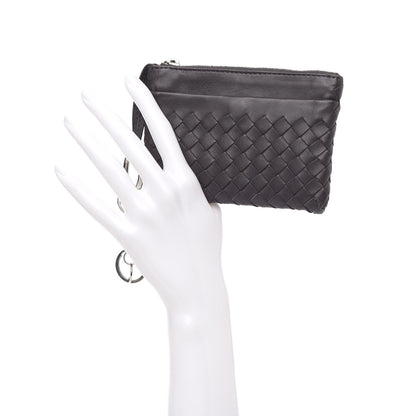 Bottega Veneta Nappa Intrecciato Key Holder Ebano 2 of 8