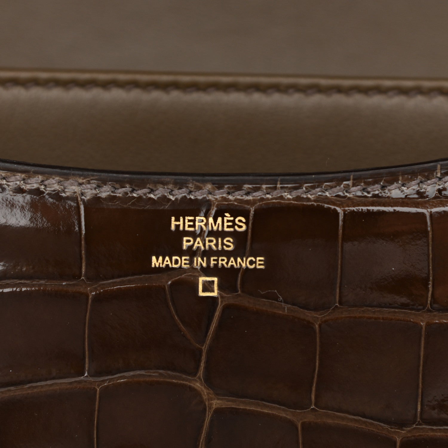 Hermes Shiny Alligator Constance 18 Gris Elephant 6 of 11