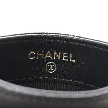Chanel Caviar Quilted Crystal Enamel CC Card Holder Black 6 of 9