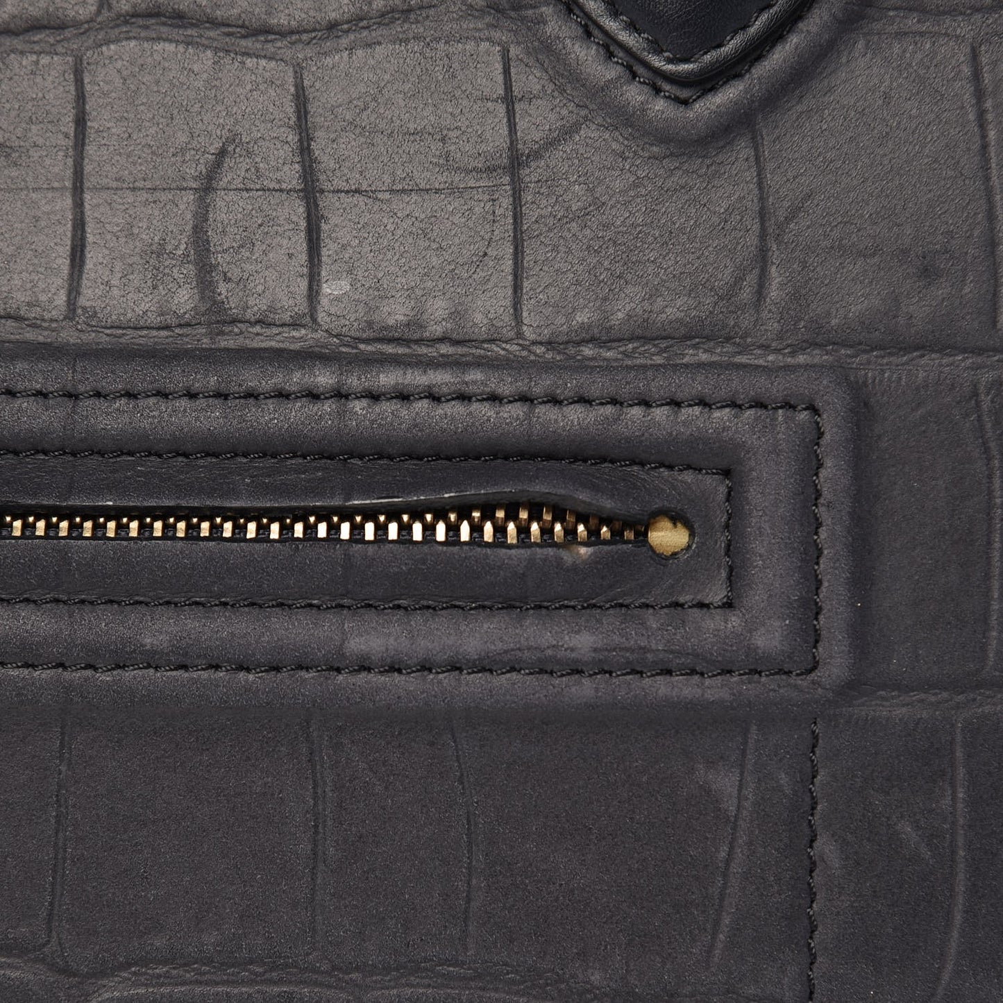 Crocodile Embossed Nubuck Medium Phantom Luggage Navy
