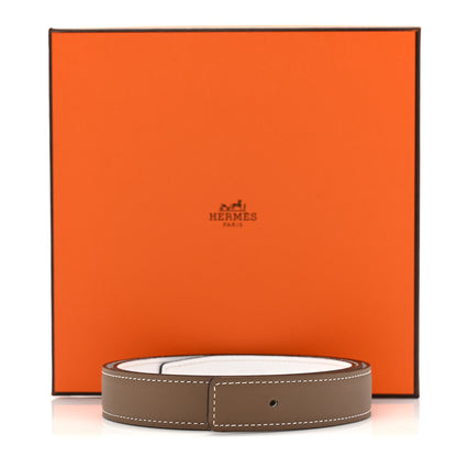 Hermes Swift Epsom 24mm Belt Strap 85 34 Etoupe White 6 of 6