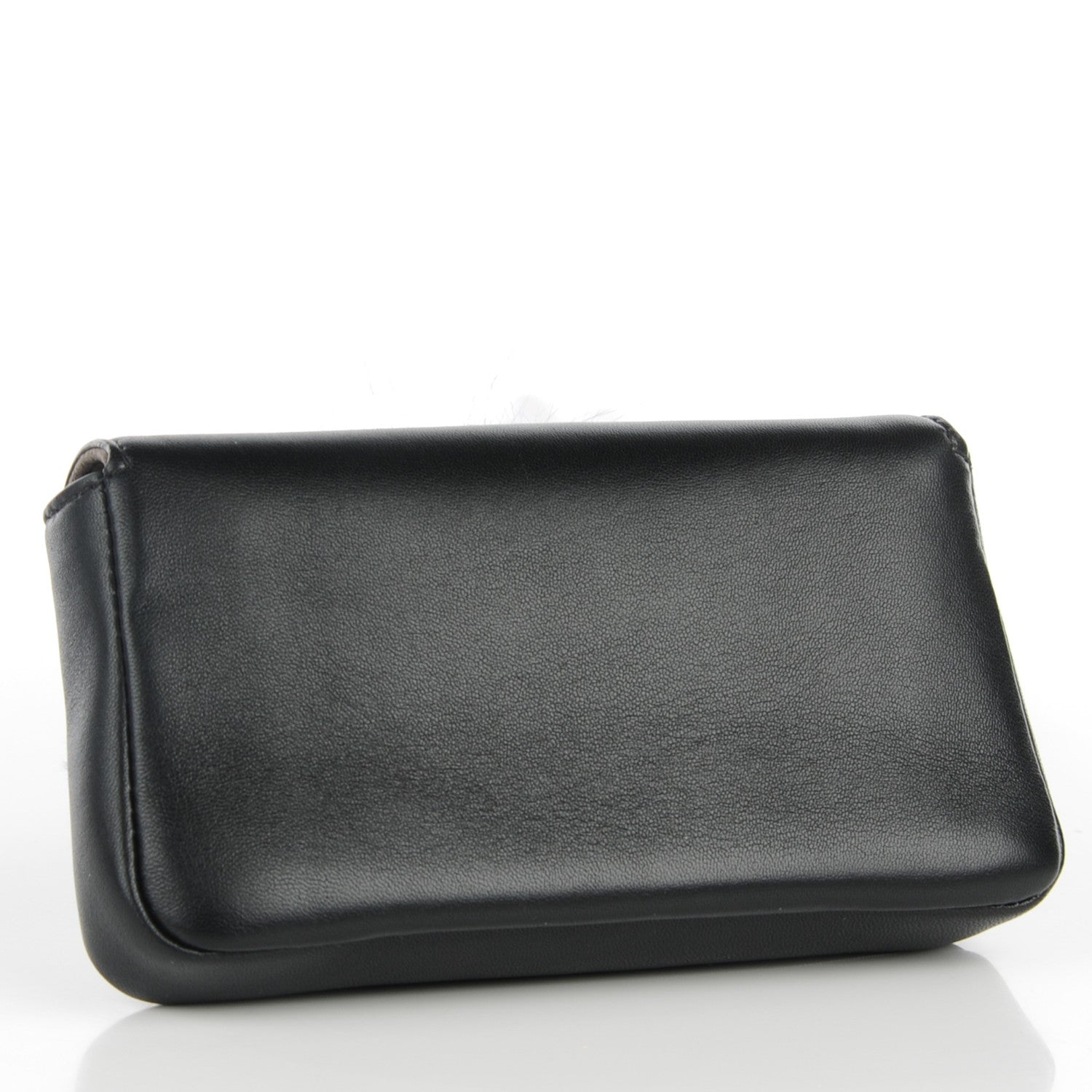 Fendi Nappa Rabbit Fox Fur Micro Buggie Baguette Black 3 of 9