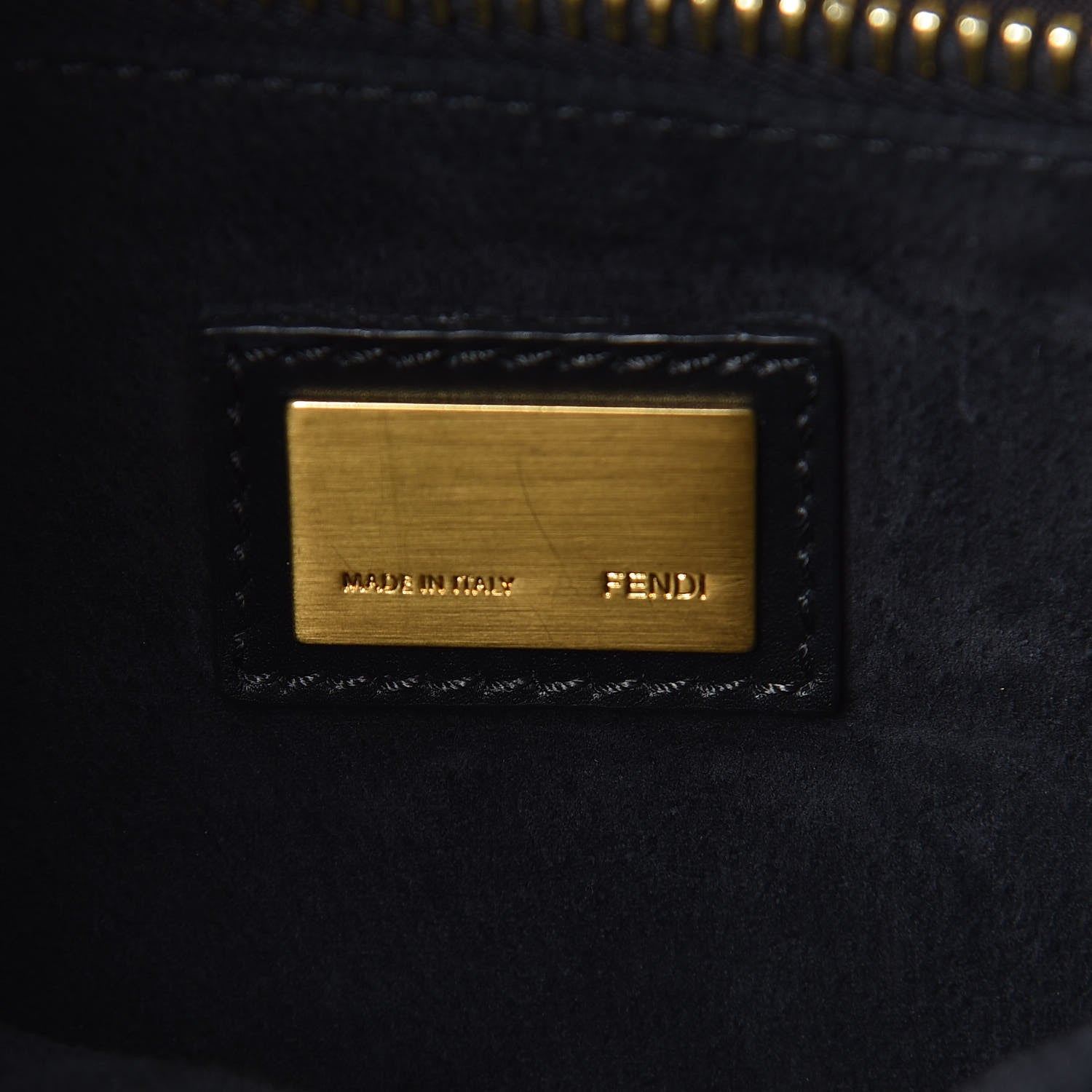 Fendi Vitello Suede Medium Peekaboo Iconic Satchel Black 8 of 19