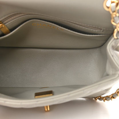 Chanel Lambskin Quilted Mini Pearl Crush Flap Light Grey 7 of 11