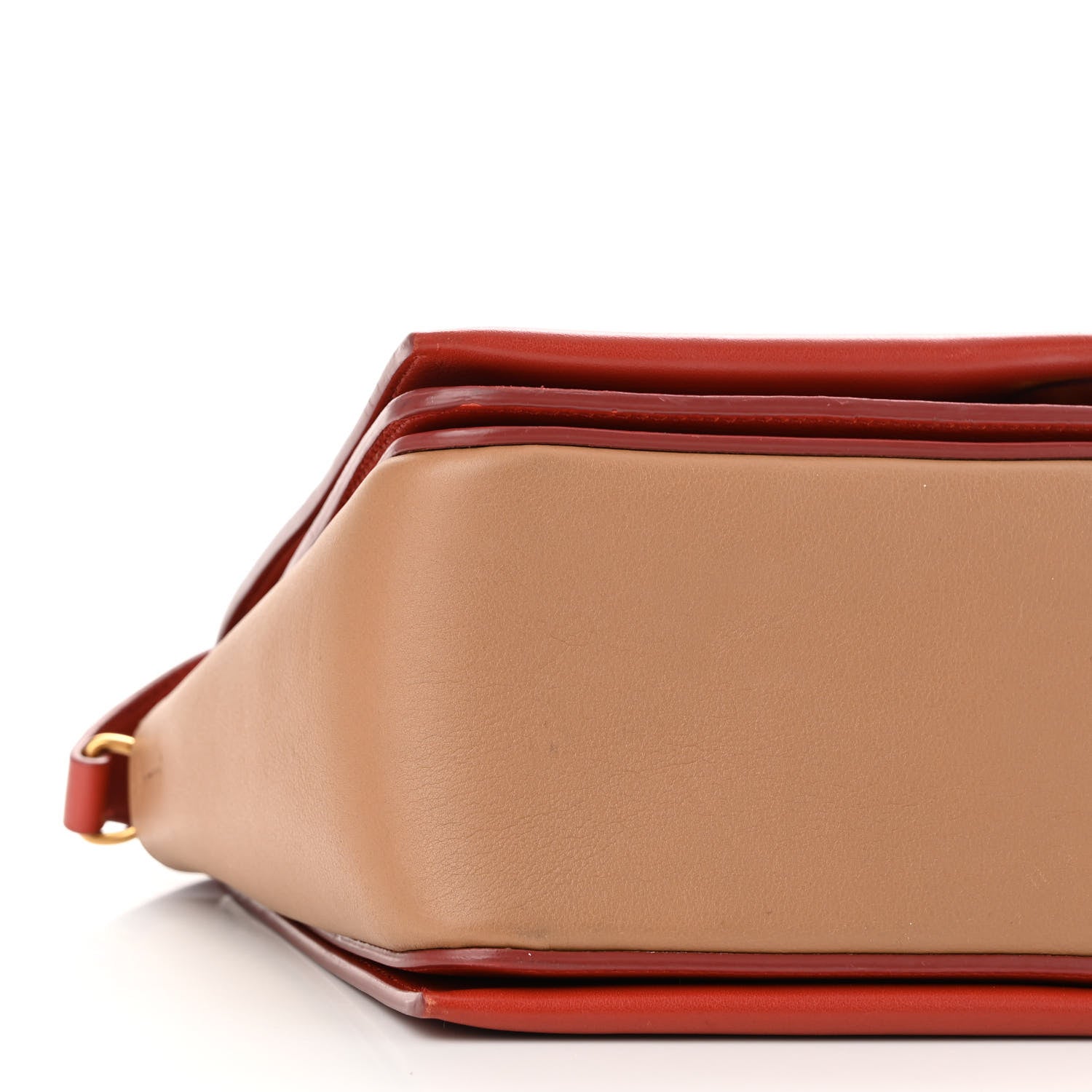 Celine Shiny Smooth Calfskin Medium Frame Shoulder Bag Red Tan 9 of 13