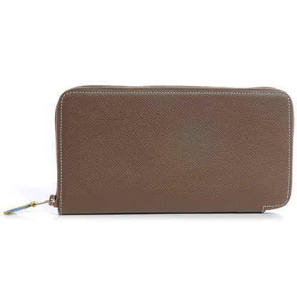 Hermes Epsom Silk In Wallet Etoupe Bleu Electrique 1 of 8
