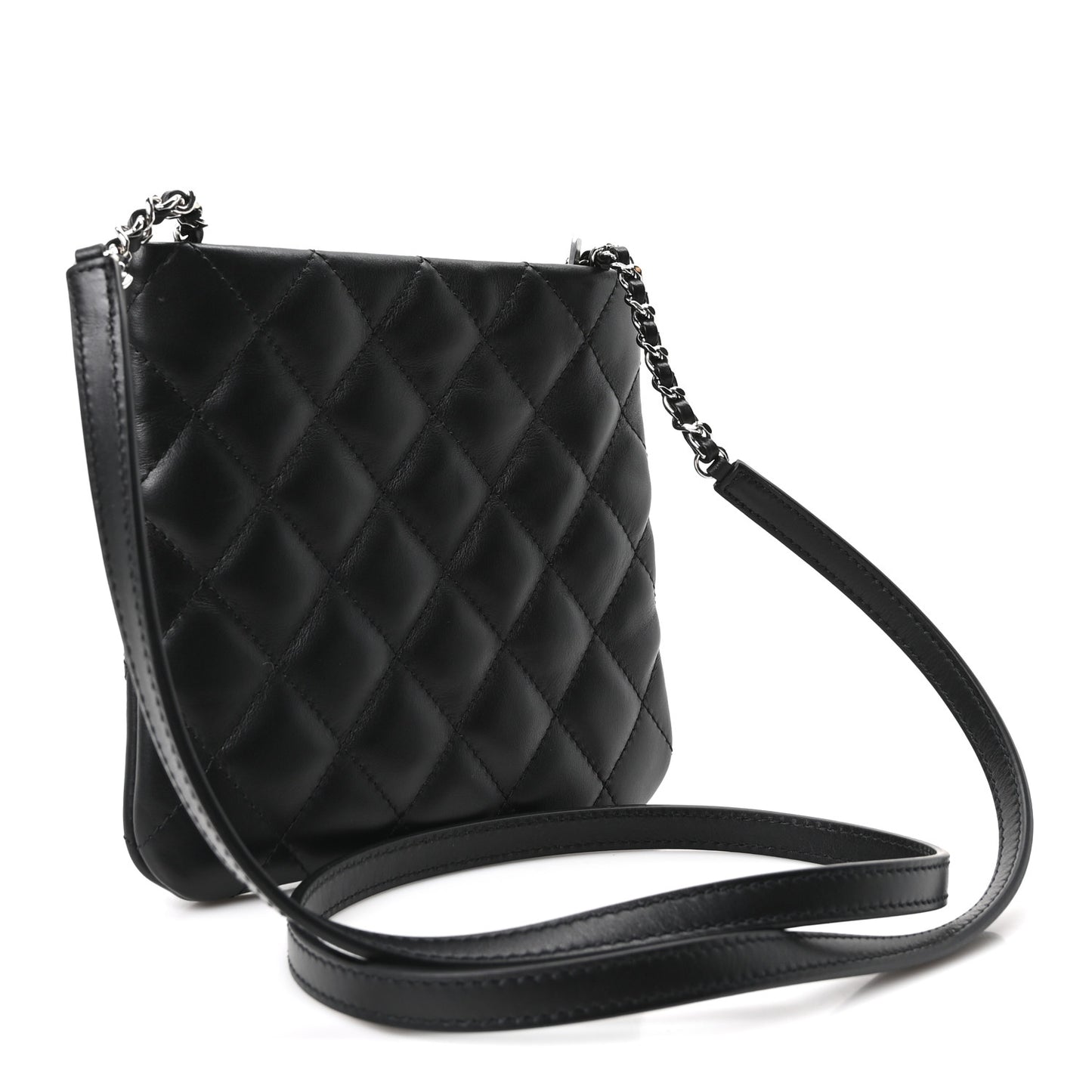 Lambskin Quilted Uniform Crossbody Bag Black