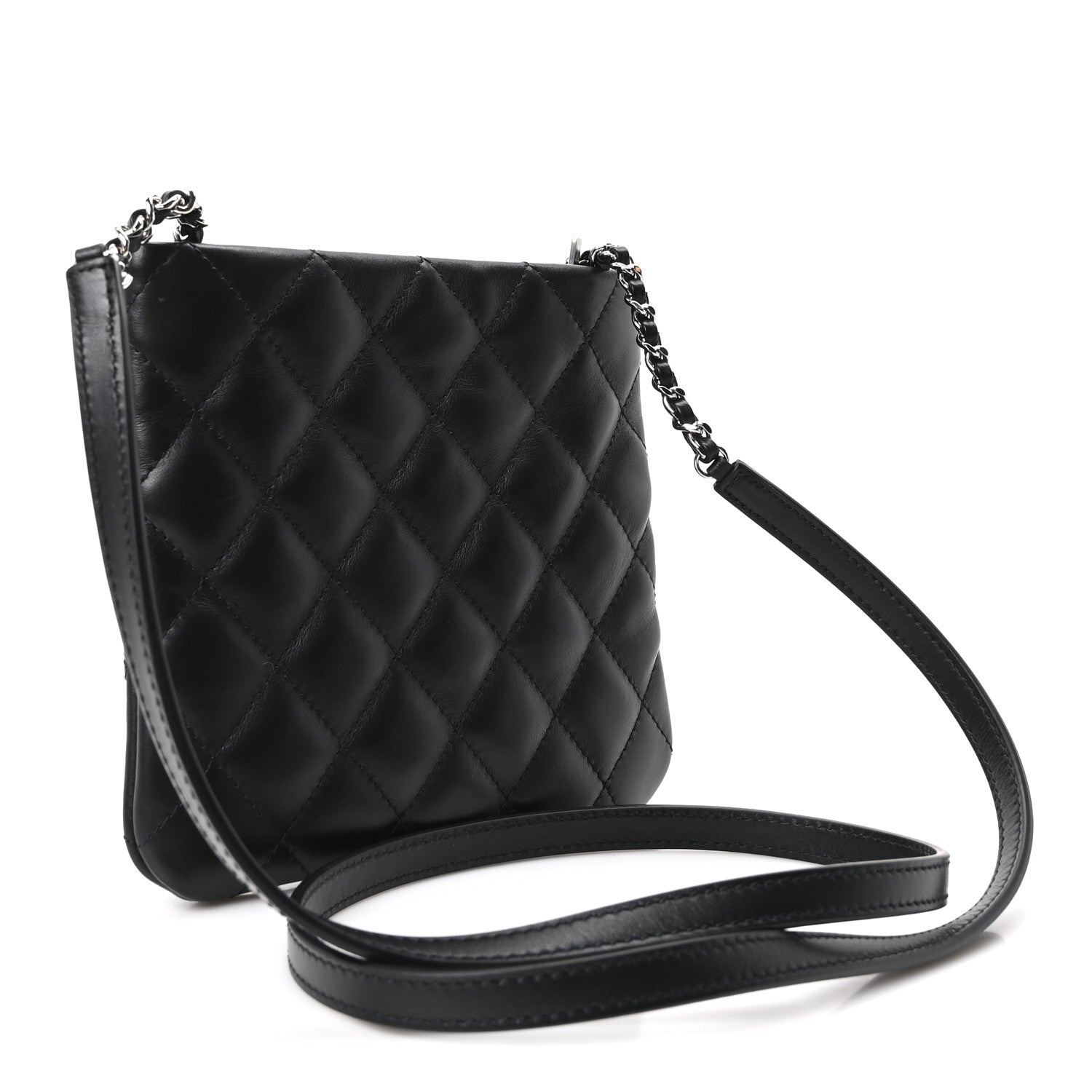Chanel Lambskin Quilted Uniform Crossbody Bag Black 3 of 11