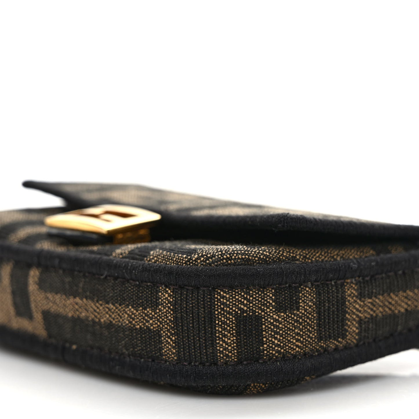Fabric Jacquard FF 1974 Nano Baguette Charm Tobacco Moro Black