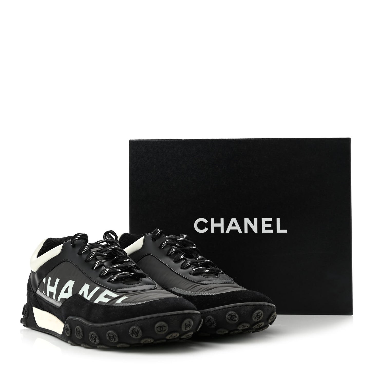 Calfskin Mesh Lycra Sneakers 40.5 Black