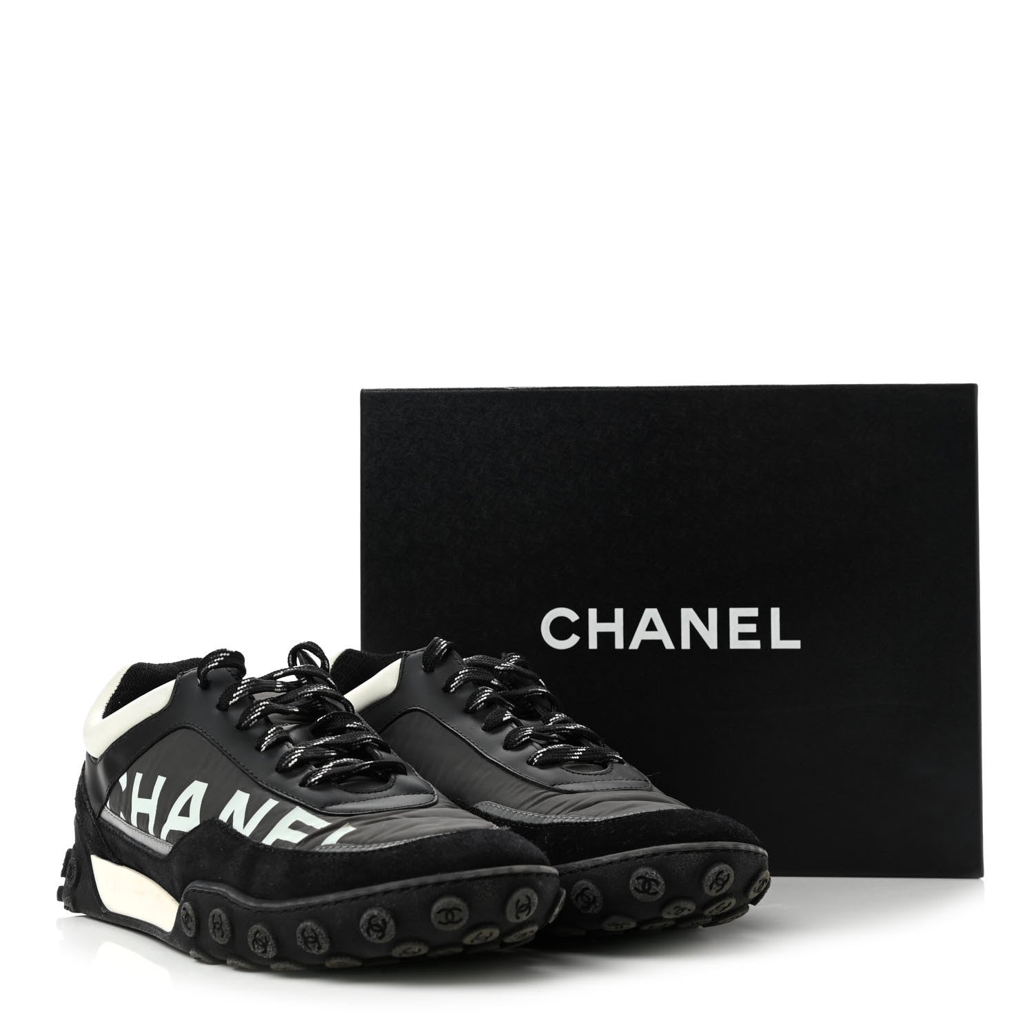 Chanel Calfskin Mesh Lycra Sneakers 40.5 Black 11 of 11