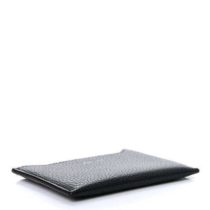 Celine Drummed Calfskin Bi-Color Card Holder Black Yellow 4 of 8