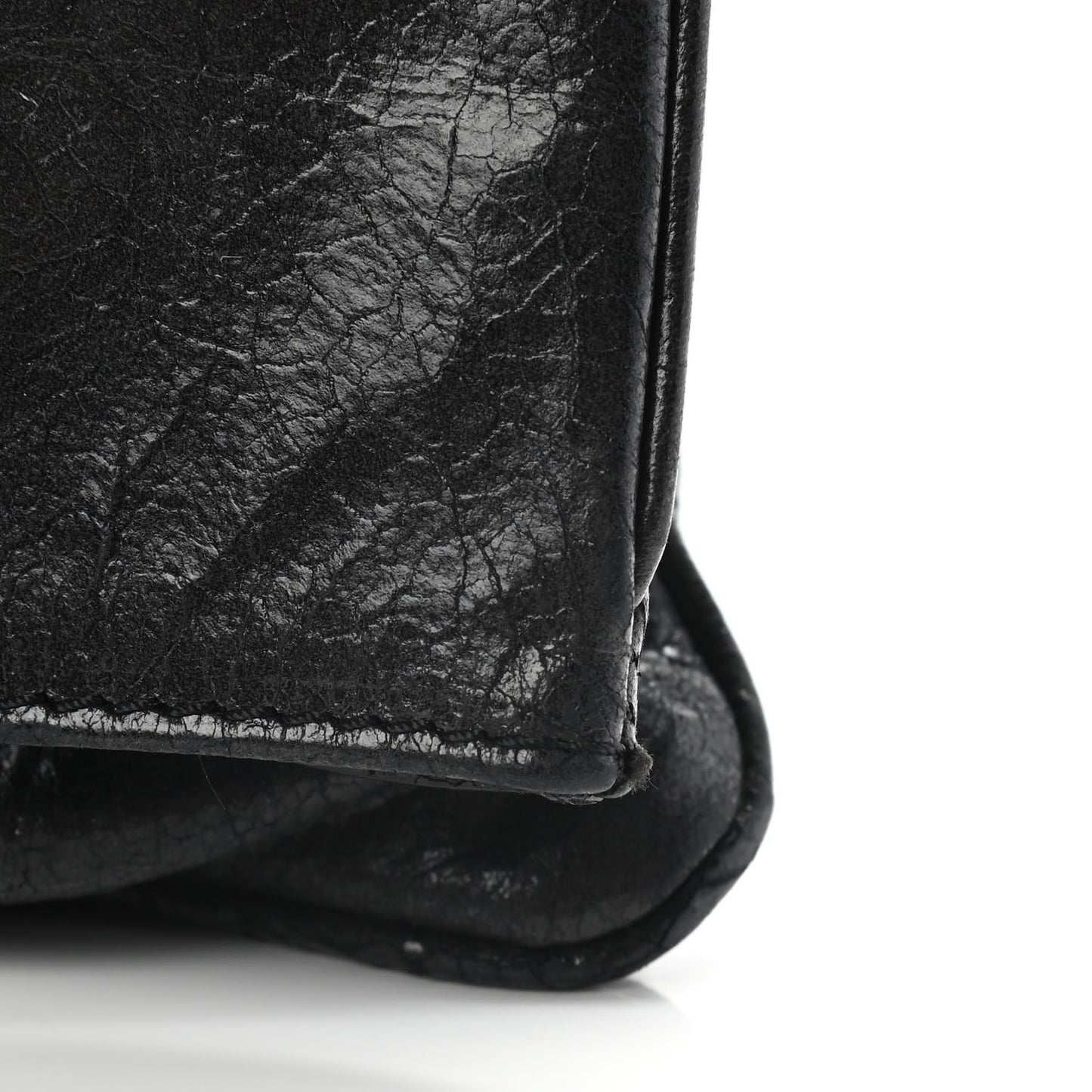 Crinkled Patent Envelope Folded Clutch Black