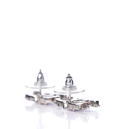 Chanel Crystal CC Earrings Silver Multicolor 3 of 5