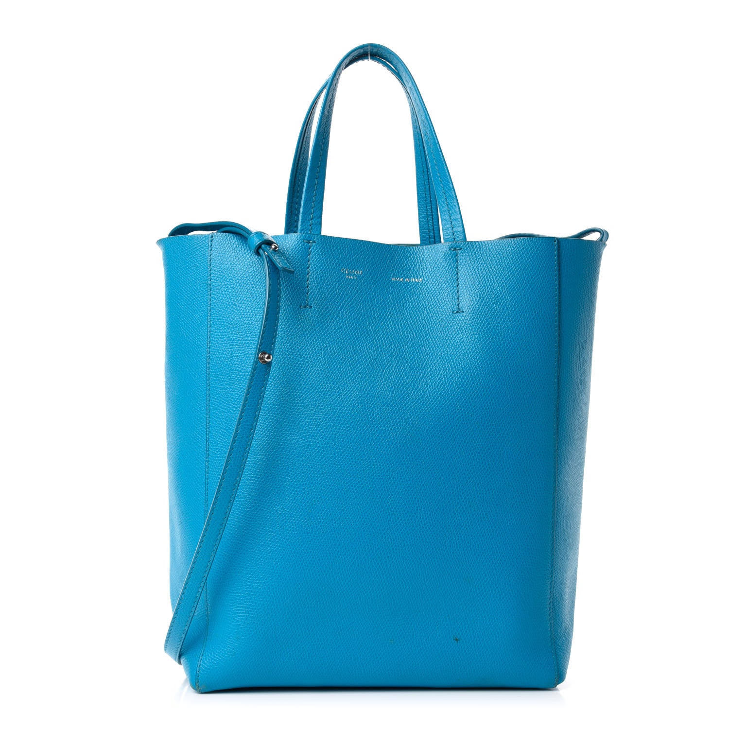 Celine Grained Calfskin Small Vertical Cabas Turquoise 1 of 11