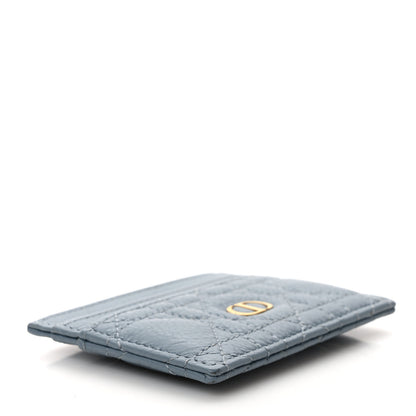 Christian Dior Supple Calfskin Cannage Caro Five-Slot Card Holder Cloud Blue 4 of 7