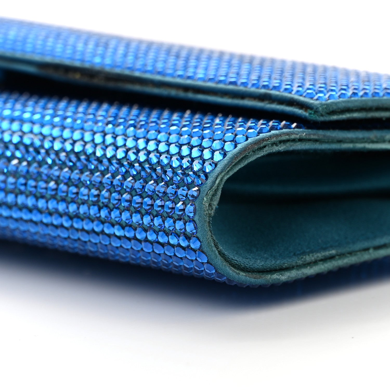 Judith Leiber Swarovski Crystal Flap Clutch Capri Blue 10 of 16
