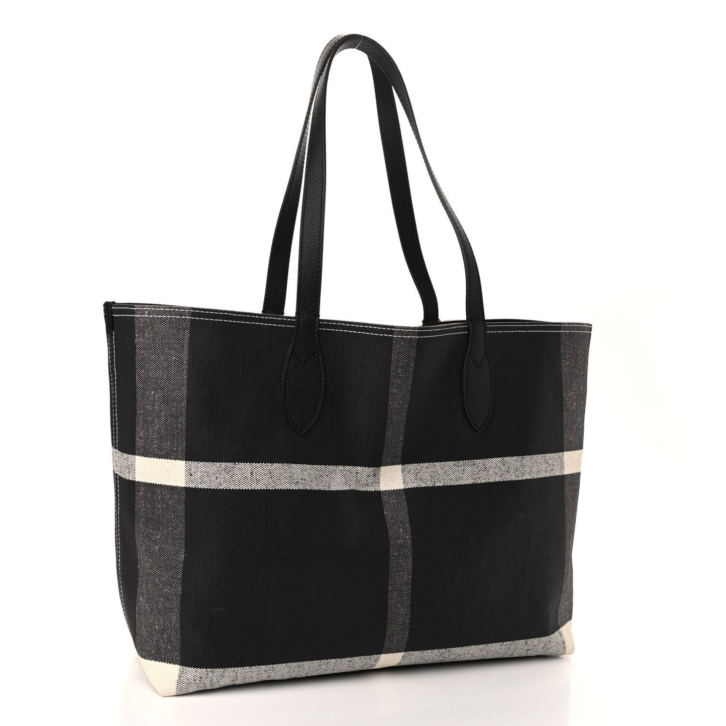 Coated Canvas Mega Check Medium Doodle Tote Black