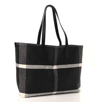 Burberry Coated Canvas Mega Check Medium Doodle Tote Black 3 of 8